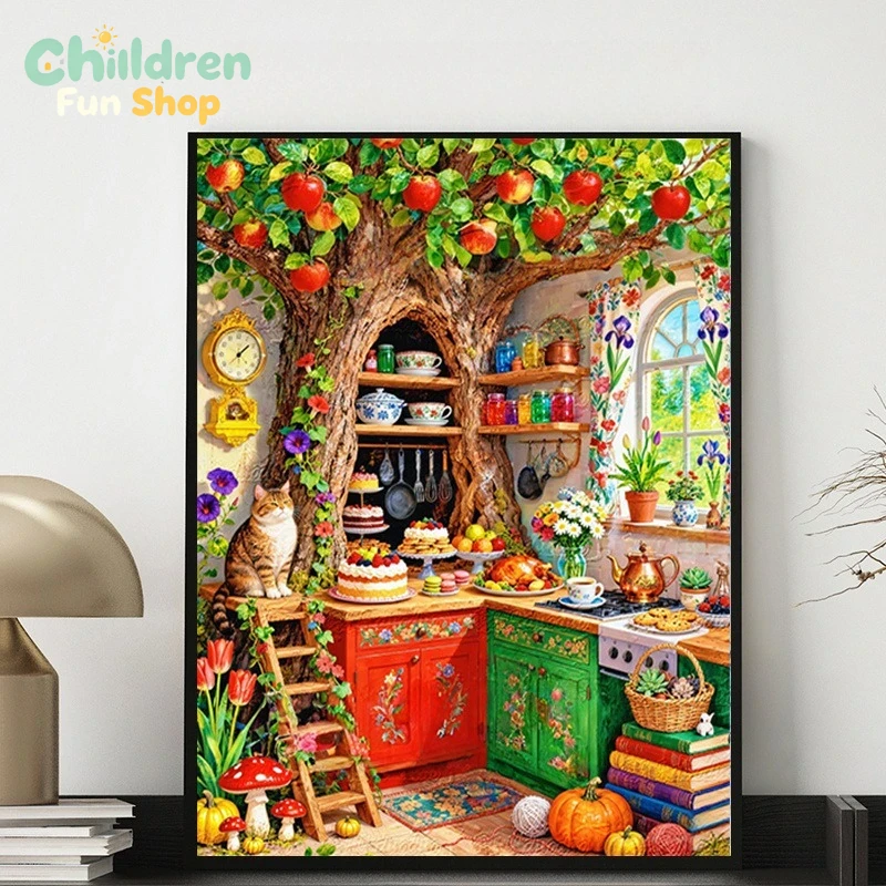 Speelse keuken met boomhut en  - Photo Mosaic Print recensie en prijs